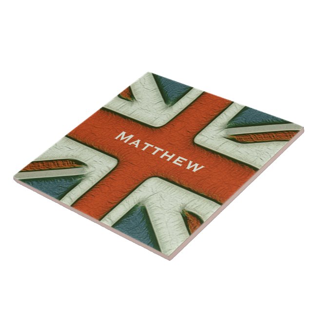 Carreau En Céramique Drapeau britannique personnalisé (Côté)