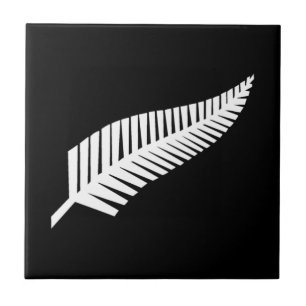 Carreau En Céramique Drapeau de fougère argentée de la Nouvelle Zélande