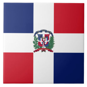 Carreau En Céramique Drapeau de la République Dominicaine
