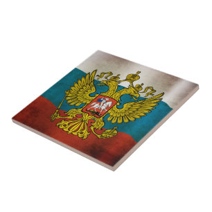 Carreau En Céramique Drapeau de la Russie qui flotte