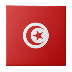 Carreau en céramique Drapeau de la Tunisie