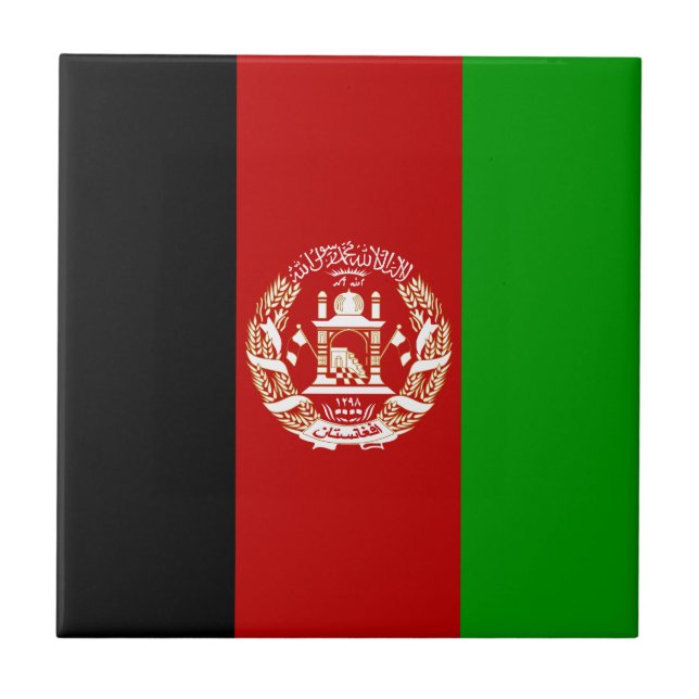 Carreau En Céramique Drapeau de l'Afghanistan patriotique (Devant)