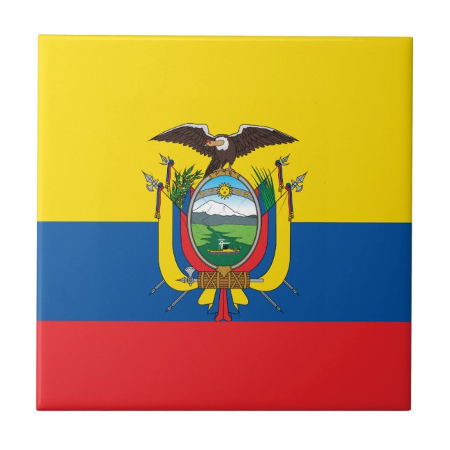 Carreau En Céramique Drapeau de l'Equateur (Devant)