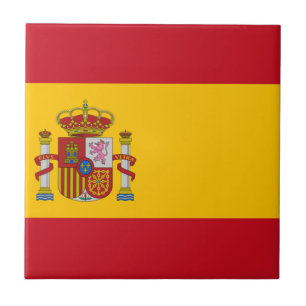 Carreau En Céramique Drapeau de l'Espagne