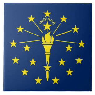 Carreau En Céramique Drapeau de l'état de l'Indiana