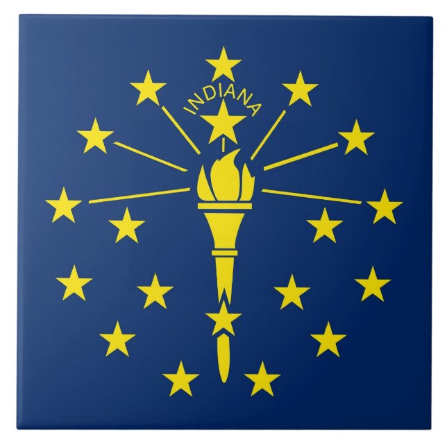 Carreau En Céramique Drapeau de l'état de l'Indiana (Devant)