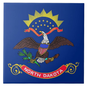 Carreau En Céramique Drapeau de l'État du Dakota du Nord