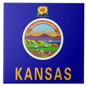 Carreau En Céramique Drapeau de l'État du Kansas