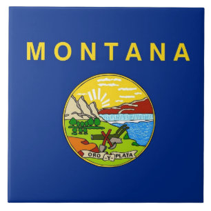 Carreau En Céramique Drapeau de l'État du Montana