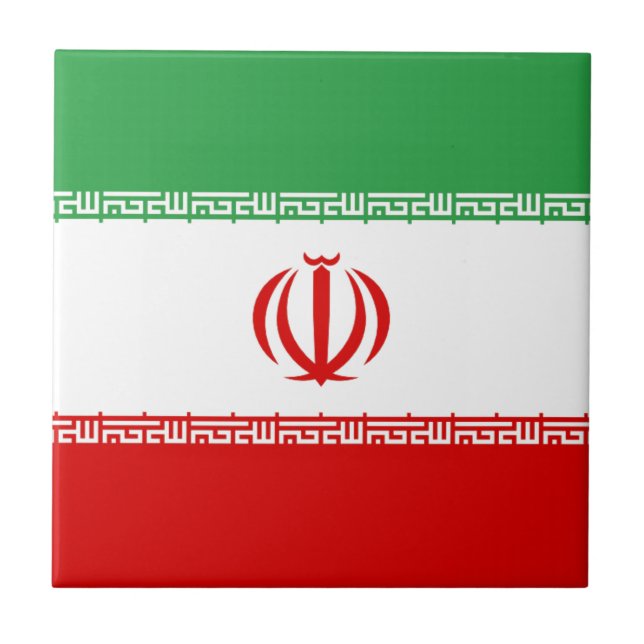 Carreau En Céramique Drapeau de l'Iran (Devant)