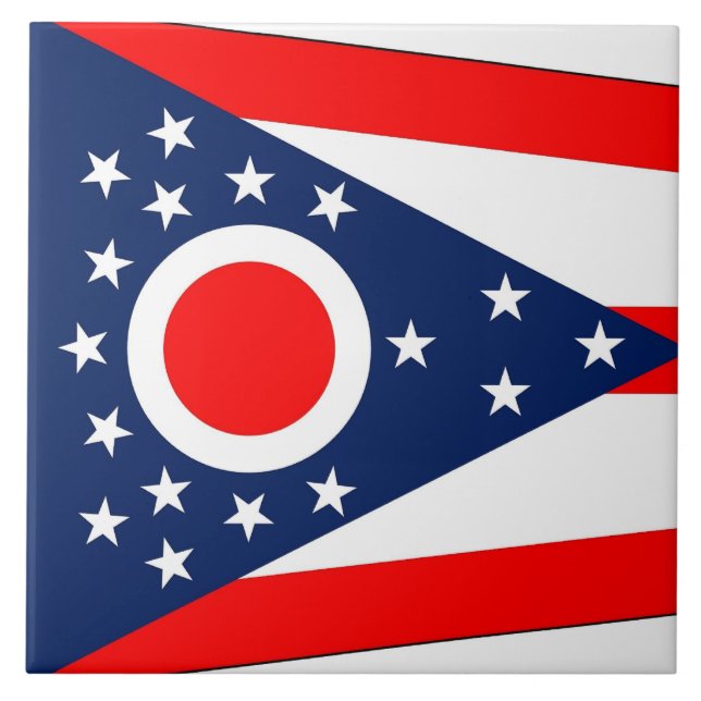 Carreau En Céramique Drapeau de l'Ohio (Devant)
