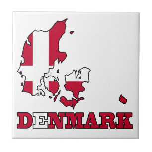 Carreau En Céramique Drapeau du Danemark dans la carte