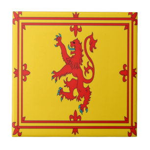 Carreau En Céramique Drapeau effréné de lion rouge de l'Ecosse