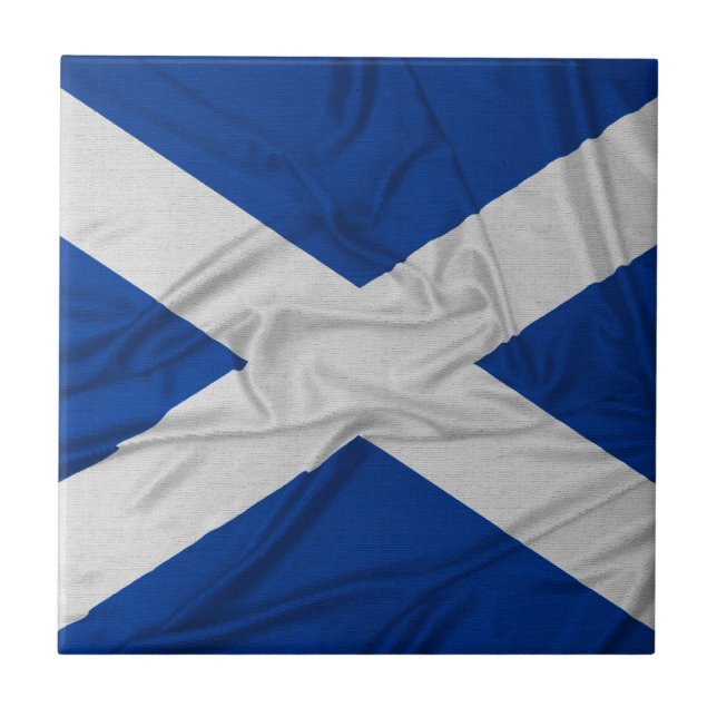 Carreau En Céramique Drapeau froissé de l'Ecosse (Devant)