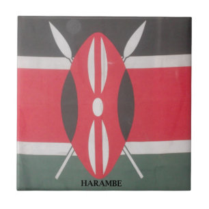Carreau En Céramique Drapeau Harambe vintage Kenya