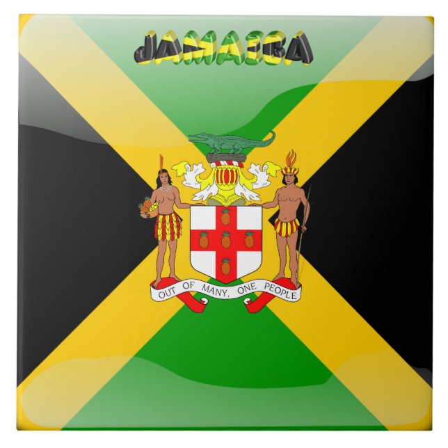 Carreau En Céramique Drapeau jamaïcain (Devant)