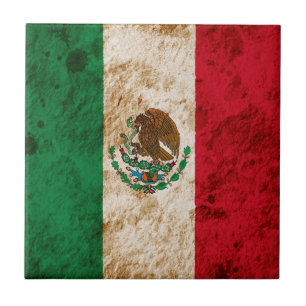 Carreau En Céramique Drapeau mexicain rocailleux