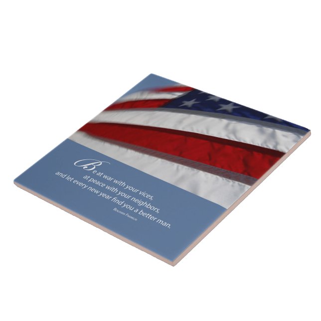 Carreau En Céramique Drapeau patriotique américain (Côté)