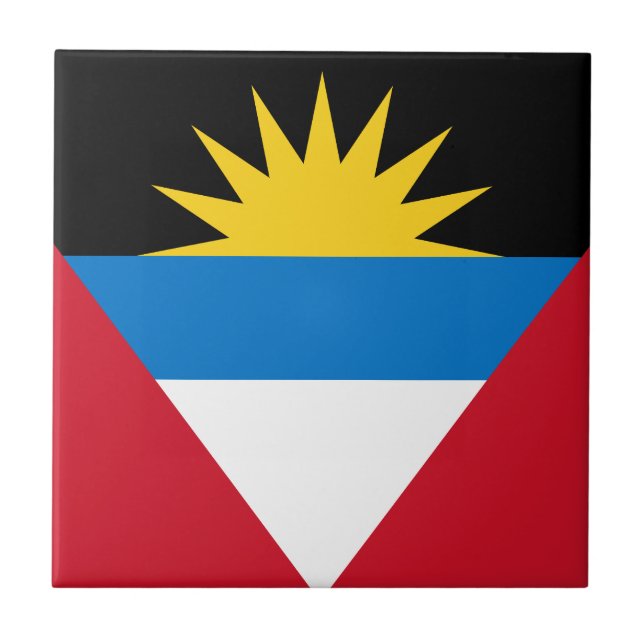 Carreau En Céramique Drapeau patriotique d'Antigua-et-Barbuda (Devant)