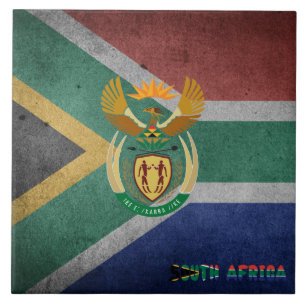 Carreau En Céramique Drapeau sud-africain