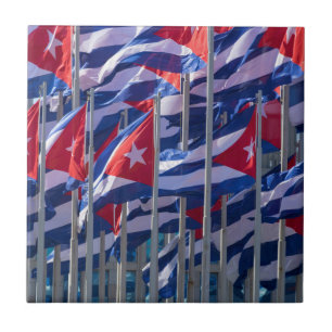 Carreau En Céramique Drapeaux cubains, La Havane, Cuba