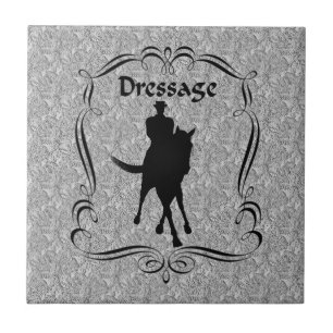 Carreau En Céramique Dressage Horse Et Rider Half Pass