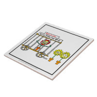 Drôle Fleurs Fleurs sauvages Cartoon Carrelage de