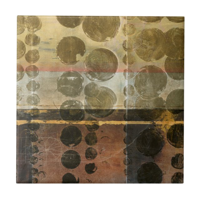 Carreau En Céramique Droplets verts circulaires (Devant)