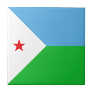 Carreau en céramique du drapeau de Djibouti