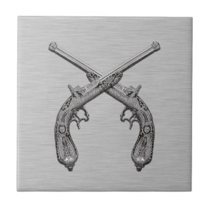 Carreau En Céramique Duel Antique Guns Grey