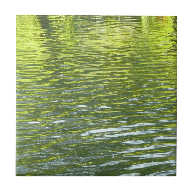 Carreau En Céramique Eaux d'Oak Creek Nature jaune et verte Photo (Devant)