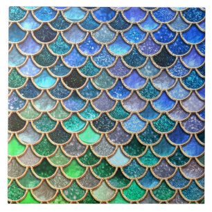 Carreau En Céramique Échelles Mermaidscales de parties scintillantes d