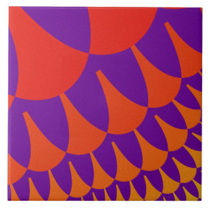 Carreau En Céramique Echelles orange rouge personnalisées Grandes Carr