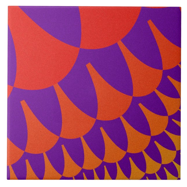 Carreau En Céramique Echelles orange rouge personnalisées Grandes Carre (Devant)