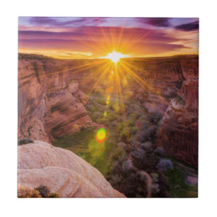 Carreau En Céramique Éclatement solaire à Canyon de Chelly, AZ