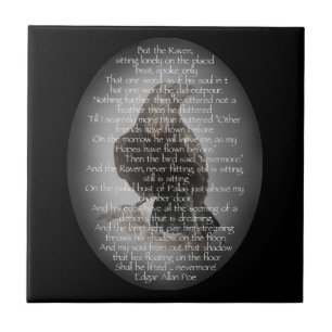 Carreau En Céramique Edgar Allen Poe "l'oiseau de poème de Raven"