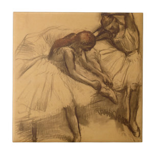 Carreau En Céramique Edgar Degas   deux danseurs