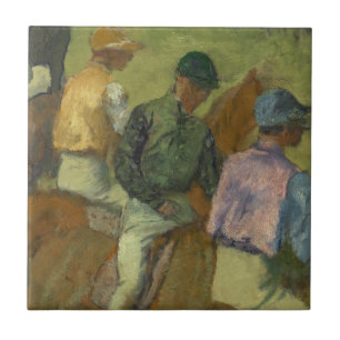 Carreau En Céramique Edgar Degas   quatre jockeys