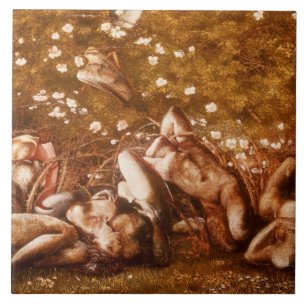 Carreau En Céramique Edward Burne-Jones - Étude pour les chevaliers end