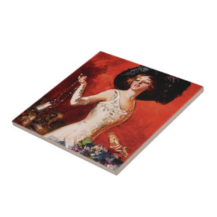 Carreau En Céramique Edwardian Glamor Girl