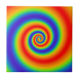 Carreau En Céramique Effet de spirale coloré dégradé de couleur arc-en-