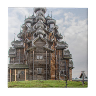 Carreau En Céramique Église en bois ornée, Russie