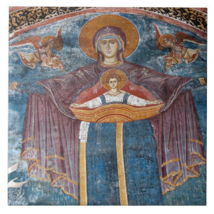 Carreau En Céramique Église orthodoxe serbe et site de l'UNESCO,