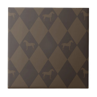 Carreau En Céramique Élégant Brown Harleqiun Horse Motif
