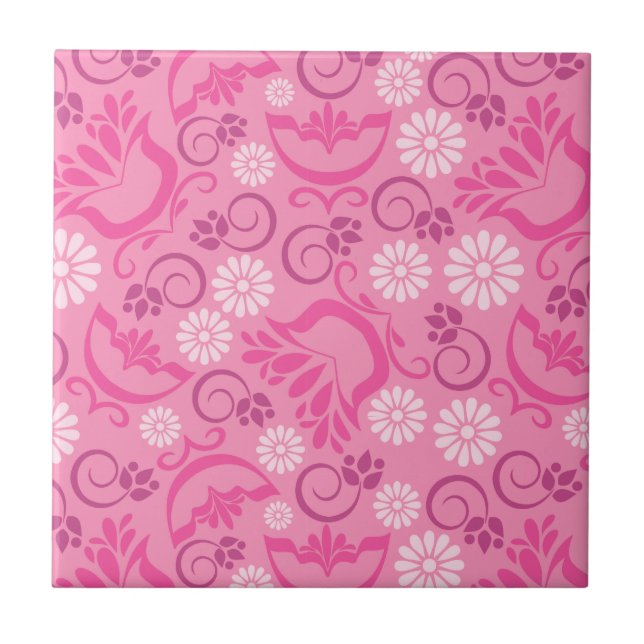 Carreau En Céramique Elégant Carrelage rose (Devant)
