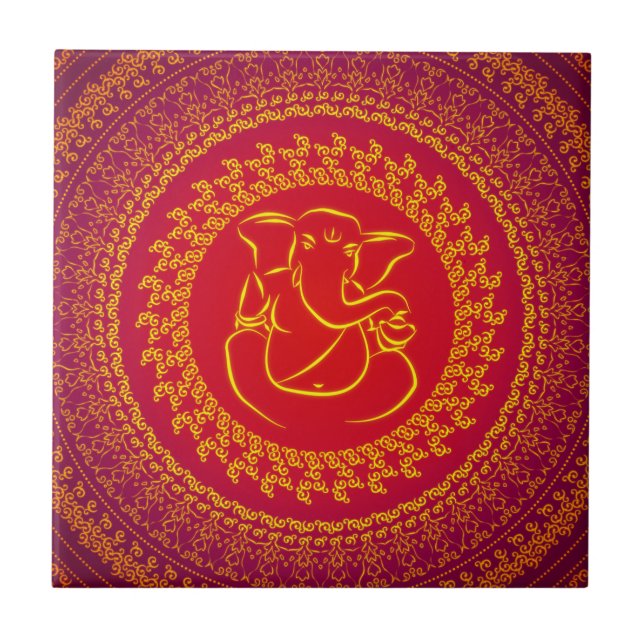 Carreau En Céramique Elégant Ganesh Classy/ Carrelage de Dieu indien (Devant)