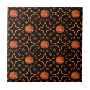 Carreau En Céramique Élégant kaléidoscope Jack-o'-lantern Halloween
