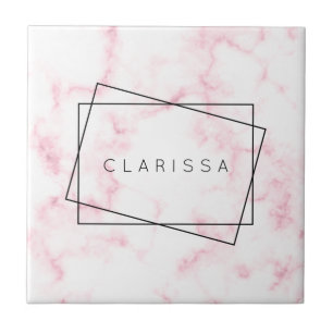 Carreau En Céramique élégant marbre rose pastel moderne et faux marbre 