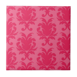 Carreau En Céramique élégant modèle à deux tons rose damassé