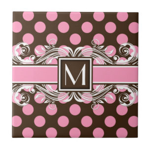 Carreau En Céramique Élégant Motif de points géométriques monogrammes